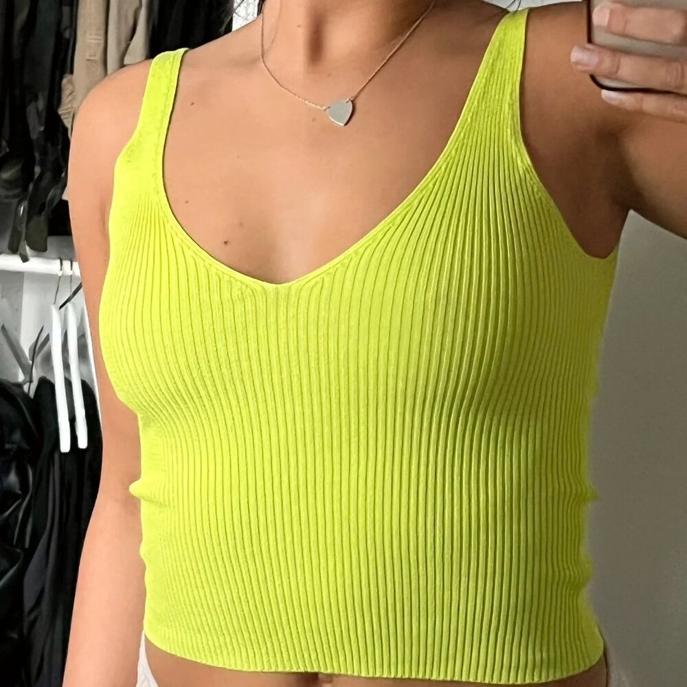 Lime ribbed vest